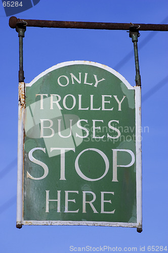 Image of Trolly bus stop sign