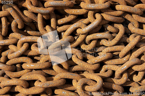 Image of Pile of rusting chains