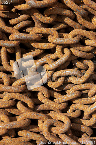 Image of Pile of rusting chains