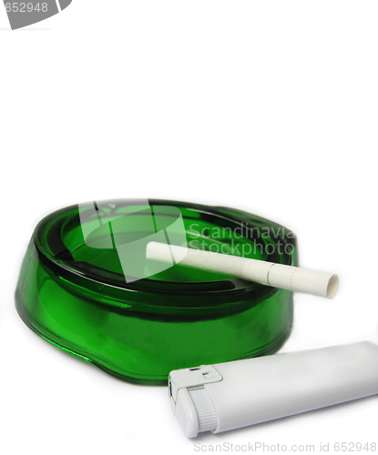 Image of Cigarette in ashtray