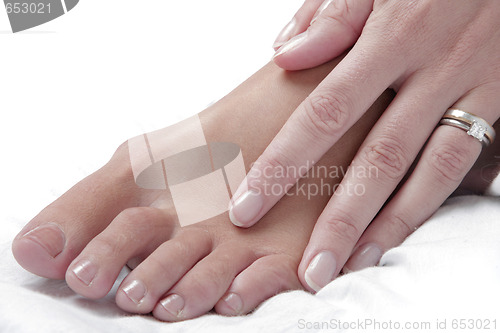 Image of Foot and Massage Hand