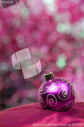 Image of Festive Purple Bauble with Great Background