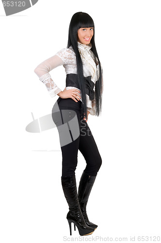 Image of Pretty sexy young woman. Isolated on white