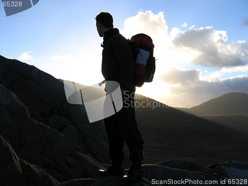 Image of Silhouetted hiker