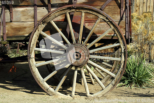 Image of Old Antique Wagon Wheel