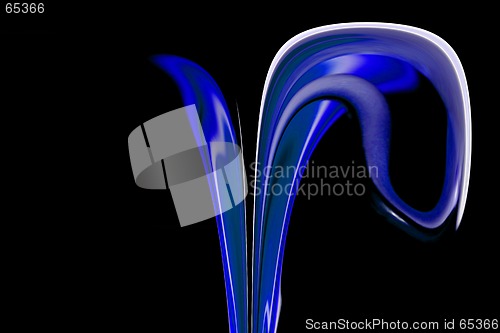 Image of Digital Abstract Art - Blue Flower