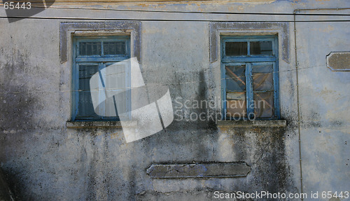Image of Old Unoccupied House Window in Candarli, Turkey