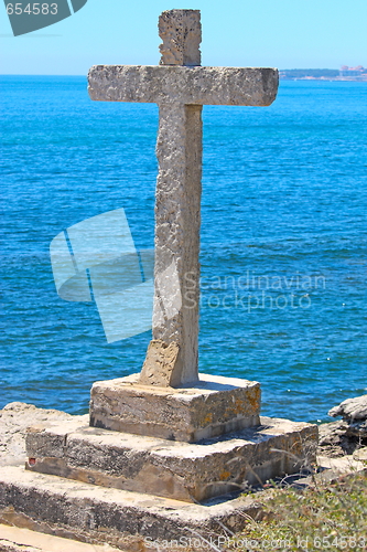 Image of Old stone Grave in the shape of a cross