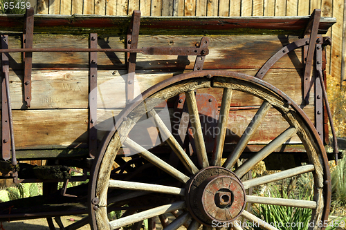 Image of Old Antique Wagon Wheel