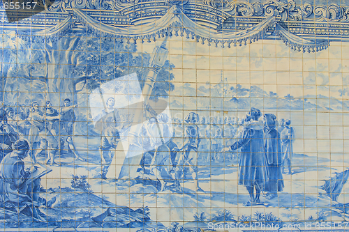 Image of Vintage tiles from Lisbon, Portugal.