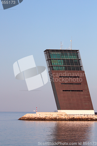 Image of Control tower at river Tagus in Lisbon