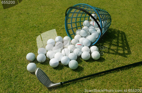 Image of Basket of Driving Range Golf Balls