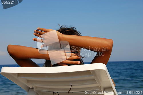 Image of Girl on seashore