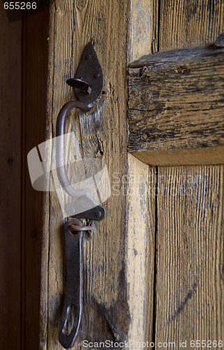 Image of Old door handle and lock