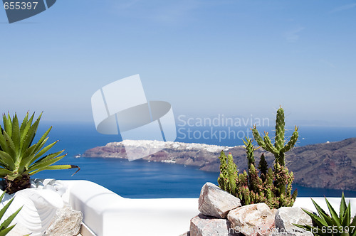 Image of greek island mediterranean view santorini