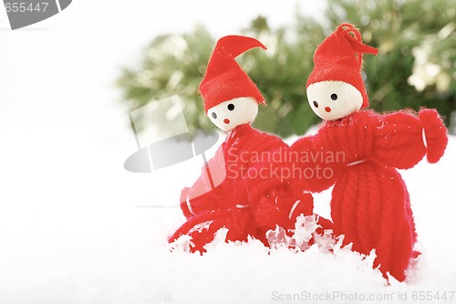 Image of Two Christmas elves.