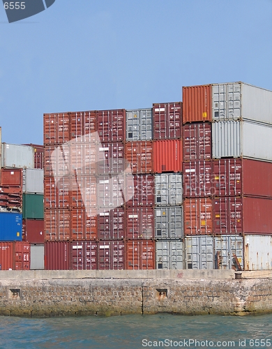 Image of Containers in a park by the sea.