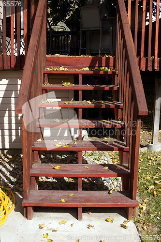 Image of Stairs and the Leaves in Fall