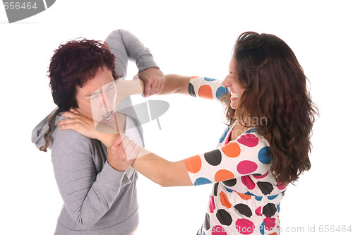 Image of Two young woman fighting 