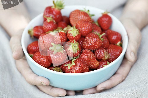 Image of Bowl of strawberries.