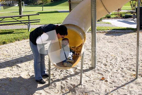 Image of Mother and Child Playing in the Park