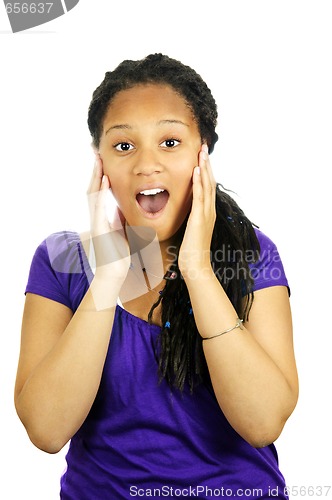 Image of Teenage girl surprised