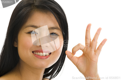 Image of young asian with okay hand