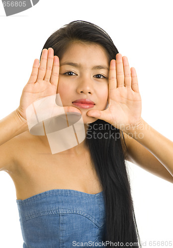 Image of woman framed face