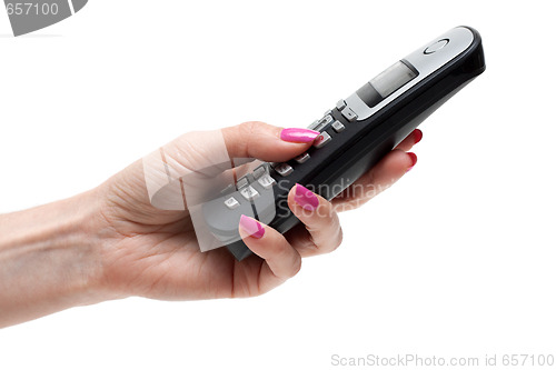 Image of Feminine hand with telephon