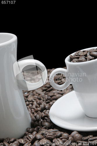 Image of Coffee Cups and Beans