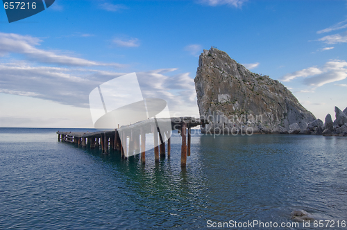 Image of rock and beach in Simeiz