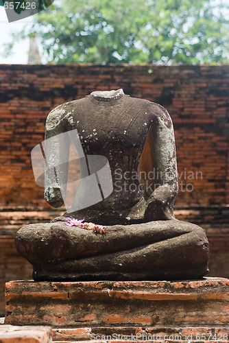 Image of Beheaded Buddha image in Ayuttaya, Thailand