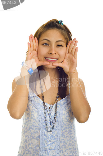 Image of asian woman framed face