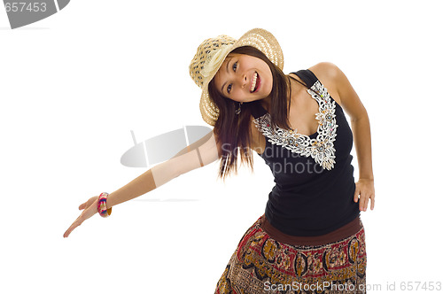 Image of woman with straw hat