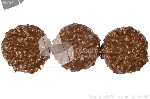 Image of chocolate cookie on white background