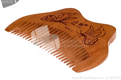 Image of isolated wood comb