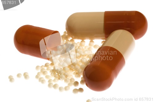 Image of pills on white background