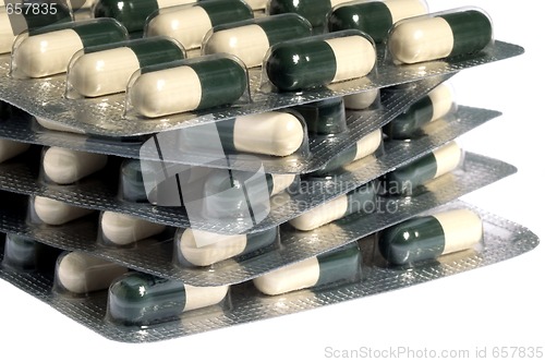 Image of pills on white background