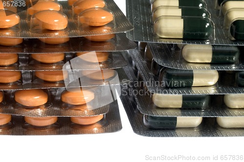 Image of pills on white background