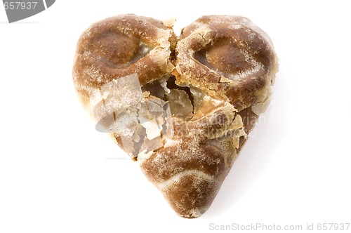 Image of heart-shape cookies on white background