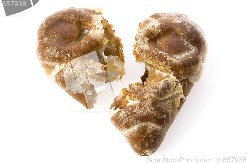 Image of heart-shape cookies on white background