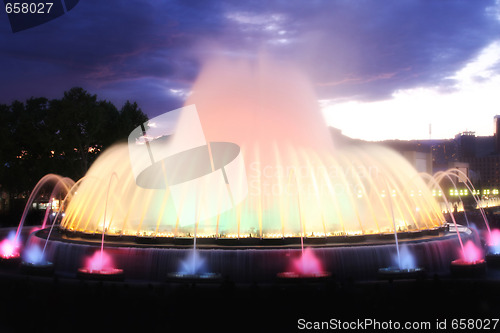 Image of Magic fountain in city Barcelona