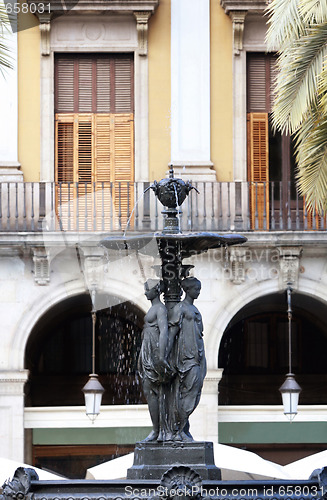 Image of fountain Royal Palace in Barcelona