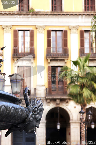 Image of fountain Royal Palace in Barcelona