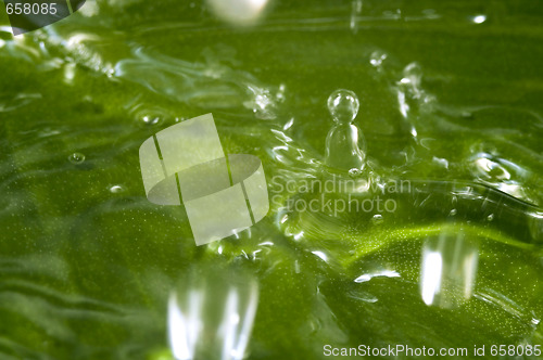 Image of summer raindrop and green leaf