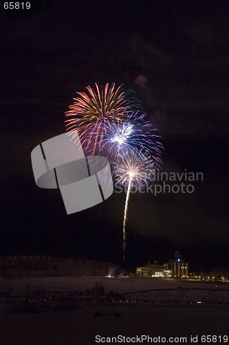 Image of Three Fireworks explosions