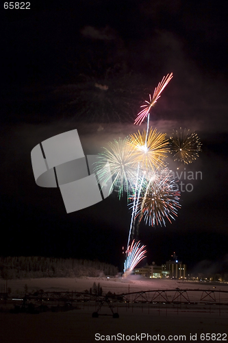 Image of Fireworks above the field