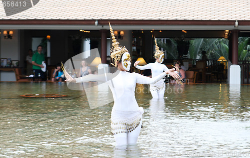 Image of PHUKET - AUGUST 19: Traditional Thai dancers perform a ceremony 