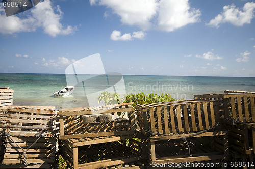 Image of lobster traps on beach nicaragua