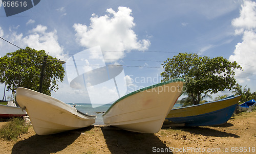Image of fishing boats on beach nicaragua